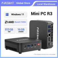 FIREBAT R3 Mini PC AMD Ryzen 5 7430U 16GB LPDDR4 RAM 512GB SSD Mini Computer Triple 4K WiFi 6 BT5.2 Micro PC for Home Office Business 16GB RAM 512GB SSD juoda