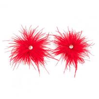 Soft Feather Earrings Bohemia Feather Tassel Earrings for Women Rhinestone Dangle Party Jewelry Gift Lightweight Boho Statement raudona