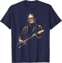 Frankenšteinas groja gitara Juokingi Helovino Frankenšteino marškinėliai 110 black