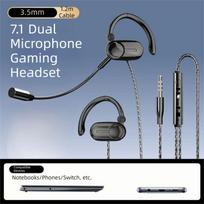 Open Ear Wired Headphones Ear-hook Dual Microphone Wired Earbuds Detachable Microphone Noise Reduction Wired Headset Music