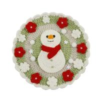 Decorative Cup Mat for Table Setting, Handmade Crocheted Drink Coaster with Halloween Christmas Pattern for Home Table Centerpieces, Holiday Parties