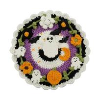 Decorative Cup Mat for Table Setting, Handmade Crocheted Drink Coaster with Halloween Christmas Pattern for Home Table Centerpieces, Holiday Parties