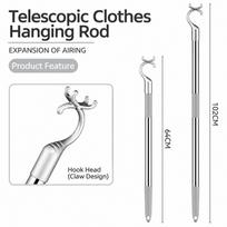 Telescopic Shaft Clothes Fork Thickened Tube Garment Fork New Clothes Reach Pole  High Wardrobe Use pilka