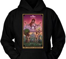 Goddess Aphrodite Hoodie The Lovers Tarot Card Greek Pagan Witch Sweatshirt XXL brown