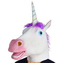 Rainbow Horse Head Mask Unicorn Hood Halloween Carnival Party Latex Animal Horse Mask Brown Black And White purple mane unicorn