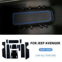 For Jeep Avenger 2023-2026 Automatic Silicone Anti-slip Slot Pad Car Door Groove Mat Waterproof Dust-proof Accessories Blue LHD / for Jeep Avenger black