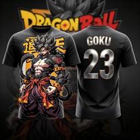 2026 Dragon Ball Z Goku Soccer Jersey 3D  T-Shirt For Men Women Kids Sports Anime Tee Casual fashionable streetwear 4XL gray