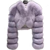 KOSY Warm Faux Fur Coats Women Short Overcoats Loose O Neck Long Sleeves Covered Button Straight Work Y2k Casual L violetinė