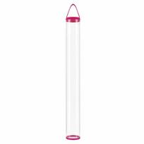 With Carrying Handle Transparent Tube Bag Clear Zipper Storage Bag  Round Storage Tube rožinė