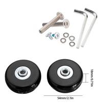 40-70mm Rubber Luggage Wheels Wear Resistant Wheel Replacement Set  Trolley 54x18mm