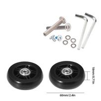 40-70mm Rubber Luggage Wheels Wear Resistant Wheel Replacement Set  Trolley 60x18mm