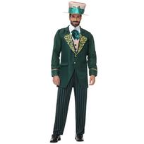 M-XL Halloween Alice Mad Hatter Couple Costumes Stage Party St. Patrick's Day Performance Set M black