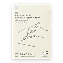 Planner DESIGNPHIL Midori MD Notebook Diary 2027 Monthly Schedule Pages Cream Paper Dec 2026 Start A7 kreminė