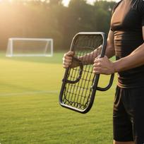 Goalkeeper Training Rebounder Sturdy Construction Handheld Soccer brown