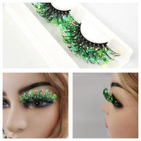 Stage Makeup Party Lashes Extension Glitter Colored Eyelashes Luminous Eyelashes Fake Eyelashes Q-06