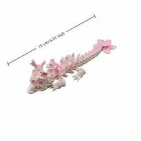 3D Printed Cherry Blossom Dragon Movable Joint Dragon Model Gifts Home Office Desktop Ornament Landscape Craft 15cm gray