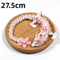 3D Printed Cherry Blossom Dragon Movable Joint Dragon Model Gifts Home Office Desktop Ornament Landscape Craft 27.5cm