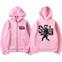 Rapper Eminem Slim Shady Music Rap Fashion Zip Up Hoodie Hip Hop Oversized Hooded Zipper Sweatshirt Casual Streetwear Coats Male XL rožinė