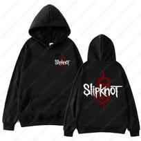 Naujas stilius Atvyko Vyriškas Juodas Slipknot Grafinis Džemperis su Gobtuvu – Nu Metal Grupės Spaudinys Per didelis Kirpimas Streetwear Megztinis laisvas kirpimas S black
