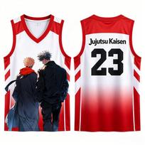 Jujutsu Kaisen Gojo Satoru Yuji Itadori Basketball Jersey Sleeveless Tank Top Men Women 23 24 Number Anime Sport Street Vest Tee 5XL black