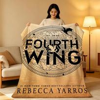 Book F-Fourth Wing Romantic Fantasy Dragon Classic Throw Soft Warm Flannel Blanket Lightweight for Sofa Bed Couch Travel Adults 150X220CM