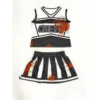 Kids Halloween Cheerleading Stage Costume Set Zombie Blood Stain Party Outfit 150