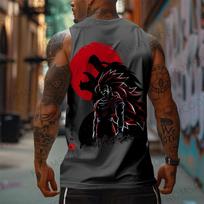 Dragon Ball Anime Goku Peripheral Print Tank Top American Gym Men's Casual Loose Sports Summer Fashion Pure Cotton Vest ins M