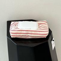 High Quality Striped Fabric Wet Wipe Pouch Multipurpose Portable Tissue Bag Pull Out Wet Tissue Case Living Room Organizer rožinė