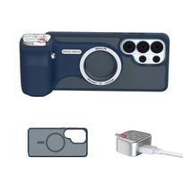 COMITOK MOCA ARCO Magnetic Camera Grip for Galaxy S26 Ultra Detachable Remote Handle with Matching Case for Vlog Video Selfie 7 ARCO-Blue S26U