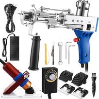 2-in-1 elektrinis tuftavimo pistoletas ir kilimų staklės kirpimo mašinėlė namų naudojimui UK Plug (Tufting Gun + Electric Clipper) gray