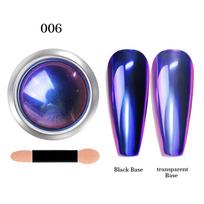 1jar Chameleon Chrome Nail Powder Color-Shift Mirror Effect Metallic Nail Powder Pigment Multi-Chrome Gel Polish Nail Decoration blue