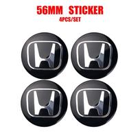 56/60MM 4 vnt. Automobilio ratų centriniai dangteliai Automobilio išorės aksesuarai Honda Civic XR-V HR-V City Accord Odyssey Spirior CRV Jazz black