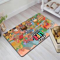 Toca Boca World Rug Floor Mat for Living Room or Bedroom Soft and Comfortable Carpet a Gift for Birthday and Holiday.NFF0928172 40x60cm( 15x23in )