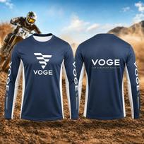 Unisex Motocross Inspired Long Sleeve Jersey 3D Print Voge Logo Graphic Breathable Quick Dry Offroad Riding Sports Top Kids L white