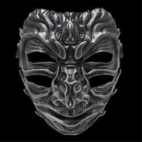 Chinese Antique Hanfu Ghosting Mysterious Demon Mask Cos Dress Up Dance Performance Resin Mask Party Silver ancient style devil mask