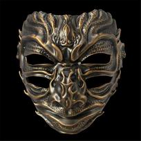 Chinese Antique Hanfu Ghosting Mysterious Demon Mask Cos Dress Up Dance Performance Resin Mask Party bronze ancient style devil mask