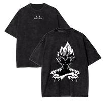 Majin Gym T Shirt Dragon Ball Z Men Bodybuilding Fitness Acid Wash Oversized Cotton Workout Lifting Anime Tee L black