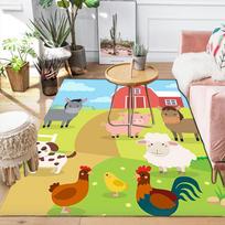 Cartoon Farm Animals Rug Floor Mat for Living Room or Bedroom Soft and Comfortable Carpet a Gift for Birthday and Holiday.SFF0917355 80x120cm( 31x47in)