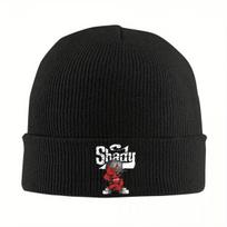 2026 New Eminem Slim Shady Knitted Caps Women's Men's Beanies Autumn Winter Hat Hip Hop Music Album Warm Caps One Size black
