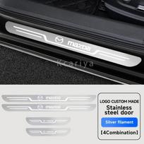 Automobilio nerūdijančio plieno durų slenksčio apsauginė plokštelė Mazda Axela Atenza 3 2 6 CX3 CX5 CX30 CX8 CX9 MX5 RX7 RX8 SKYACTIV priedams gray