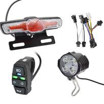 E-Bike Front Brake Rear Light Taillight Set 24V-48V Electric Bike Turn Signal Lamp with Horn Headlight Switch For E-bike Scooter2 Front Rear Light set