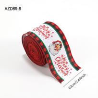 Cartoon Santa Claus Burlap Satin Ribbon for Christmas Tree, Wreath, Gift Box, and Bow Decoration