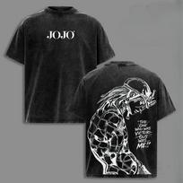 86. Washed Tee JoJo's Bizarre Adventure Caesar Anthonio Zeppeli Tee Men Women Washed Cotton T-shirts Manga Vintage T Shirt Harajuku Male Tshirt oversi 4XL black