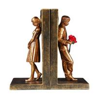 Figure 2Pcs Ornament 3D Effect Decorative Lightweight Collection Decor Model Figurine Sculpture Bookends for Library Display auksinė