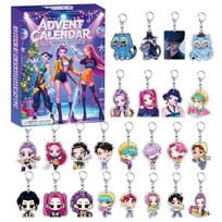 Stranger Things Christmas Advent Calendar Blind Box Hanging Ornaments Set, 24 Days Acrylic Gift Box Purple