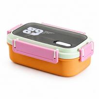 Portable Heat Insulated Stainless Steel Lunch Box Leak-Proof Anti-Scald Divided Food Container Food Storage Food Box Office Use