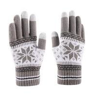 Touching-Screen Christmas Snowflakes Gloves Korean Style Mittens Full Fingers Gloves Unisex Gloves pilka