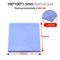 6.0W/mK Silicone Thermal Pad 100x100mm Multi Thickness 0.5/1/1.5/2/2.5/3mm for GPU Chip North‑South Bridge Notebook PC Cooling gray