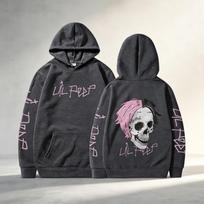Reperis Lil Peep Cry Baby Hoodies Vyriški Drabužiai Mada Vintažiniai Hip Hop Stiliaus Per dideli Džemperiai Gotikiniai Harajuku Megztiniai Streetwear M gray