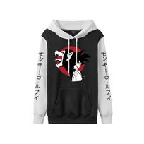 Anime Dragon Ball Goku Hoodie: Color Block Fashion Casual Sweatshirt XXL white